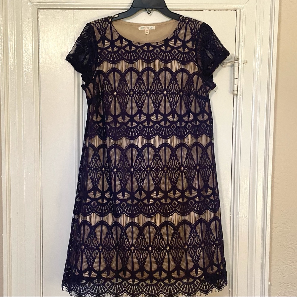 Navy Lace Shift Dress - Cocktail, Party, Recruitment, Wedding Perfection